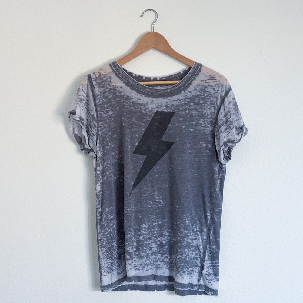 AC/DC Lightning Bolt Distressed Band Tee-Medium